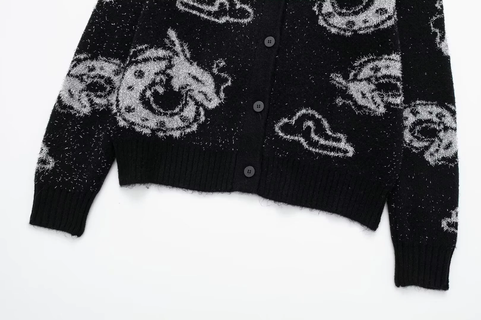 DEEABAE 2025 Giacca lavorata a maglia jacquard animale casual personalizzata semplice moda autunno nuova donna