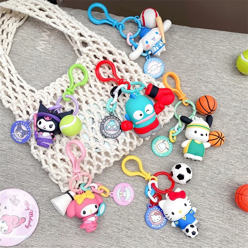 

Sanrio Games Series Pendant Cute Kuromi My Melody School Bag Decoration Keychain Anime Model Children's Toy Birthday Gift
