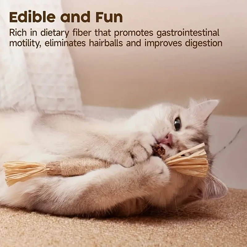 1/3 pcs cat toy silver vine branch kitten snack interactive sports pet clean teeth toy! Cat Grinding Stick Toy Polygonum