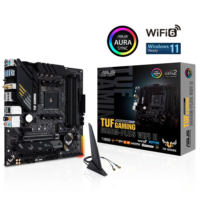 

ASUS TUF GAMING B550M-PLUS WiFi II AMD B550M (Ryzen AM4) Micro ATX Gaming Motherboard PCIe 4.0 Dual M.2 Wi-Fi 6 2.5Gb Ethernet