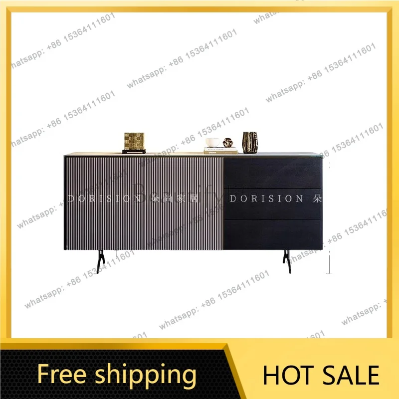 YJ Italian Minimalist Side Cabinet Rock Panel Storage Cabinet For Dining Living Room Entryway Home Decor