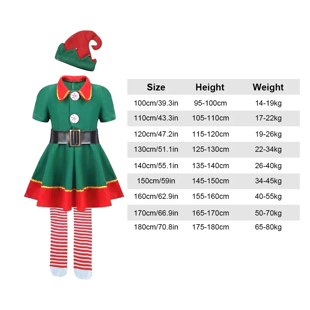 Grüne Weihnachten Elf Kostüm Set Festival Santa Klausel für erwachsene Kinder Neujahr Kinder Kleidung Phantasie Neuheit Weihnachten Party kleid