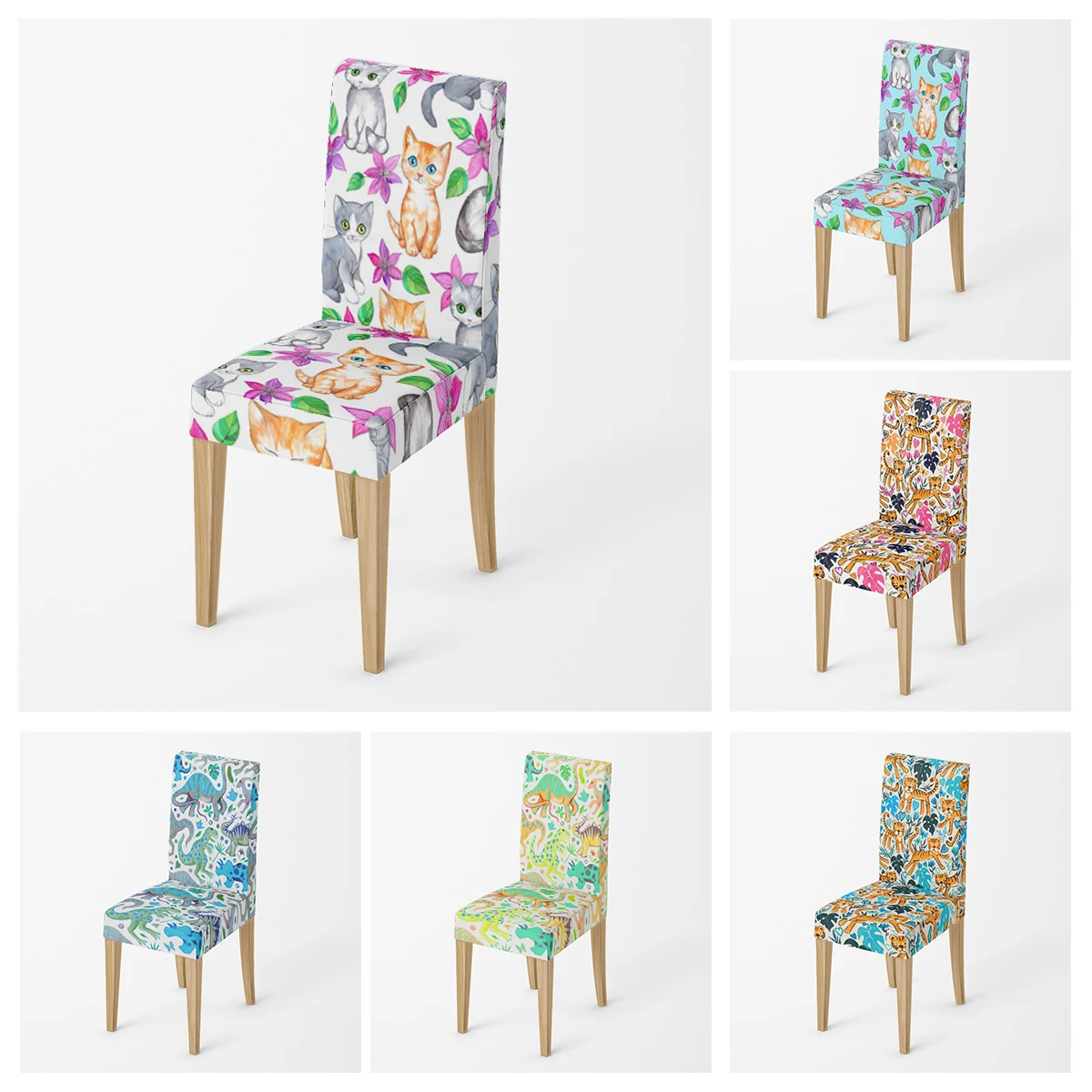 Home chair Covers kitchen adjustable dining elastic fabric chairs cover wedding Desk stretch back restaurant decro retro flower