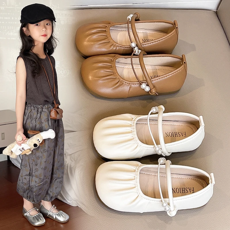

2025 Autumn New Children Princess Leather Shoes for Girls Fashion Korean Style Soft Bottom Anti-slippery Versatile Dress Shoes