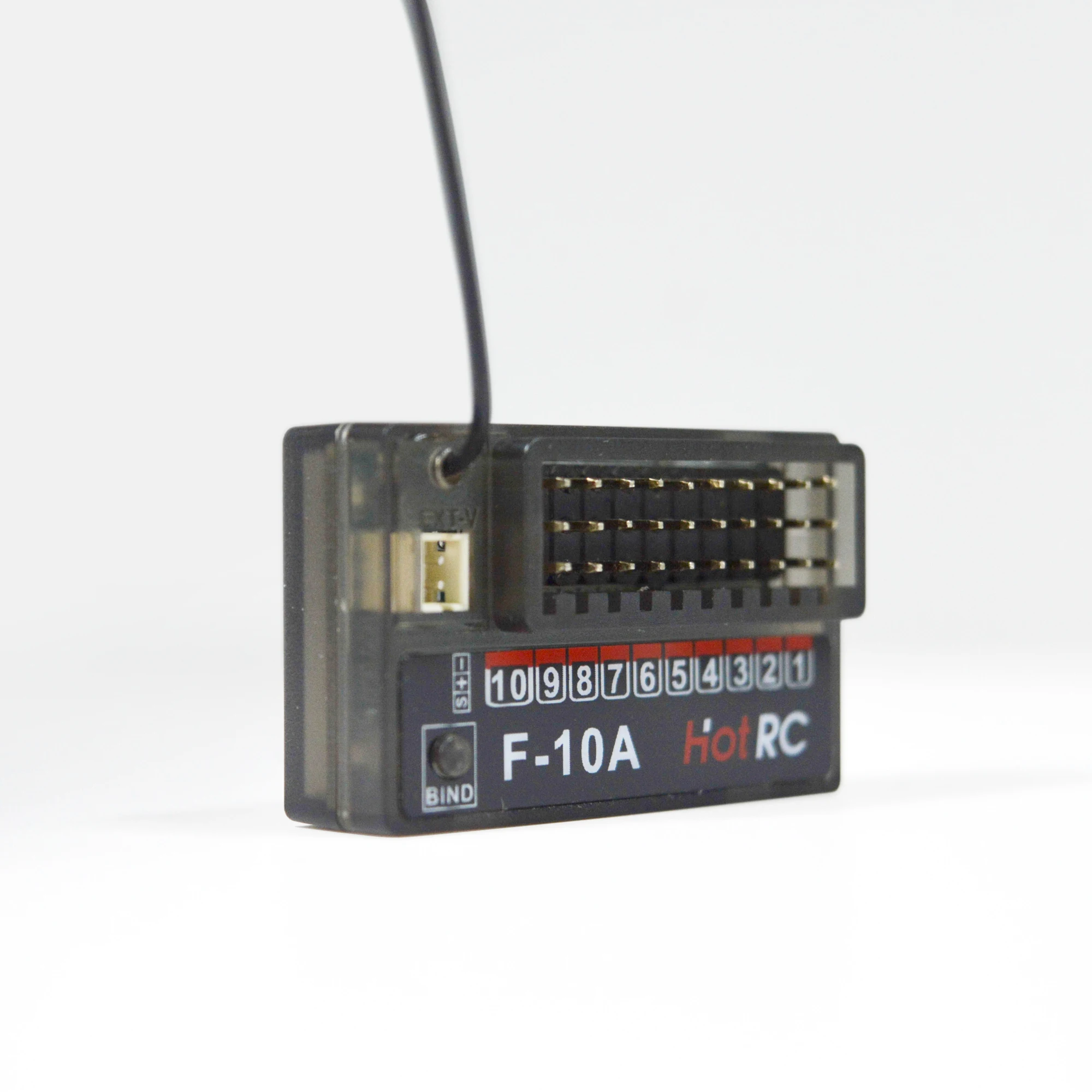 HotRC F-10A 2.4G 10CH Receptor de retorno de tensão PWM DC 4V-9V Sistema de rádio para CT-10B HT-10A Transmissor RC Carro Avião Tanque Barco