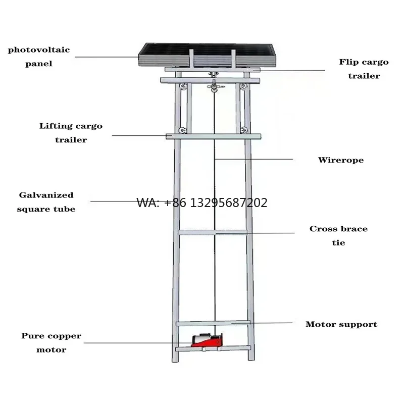

Steel Ladder Lift for Climbing Solar Panel Window Glass Wire Rope Electric Lift