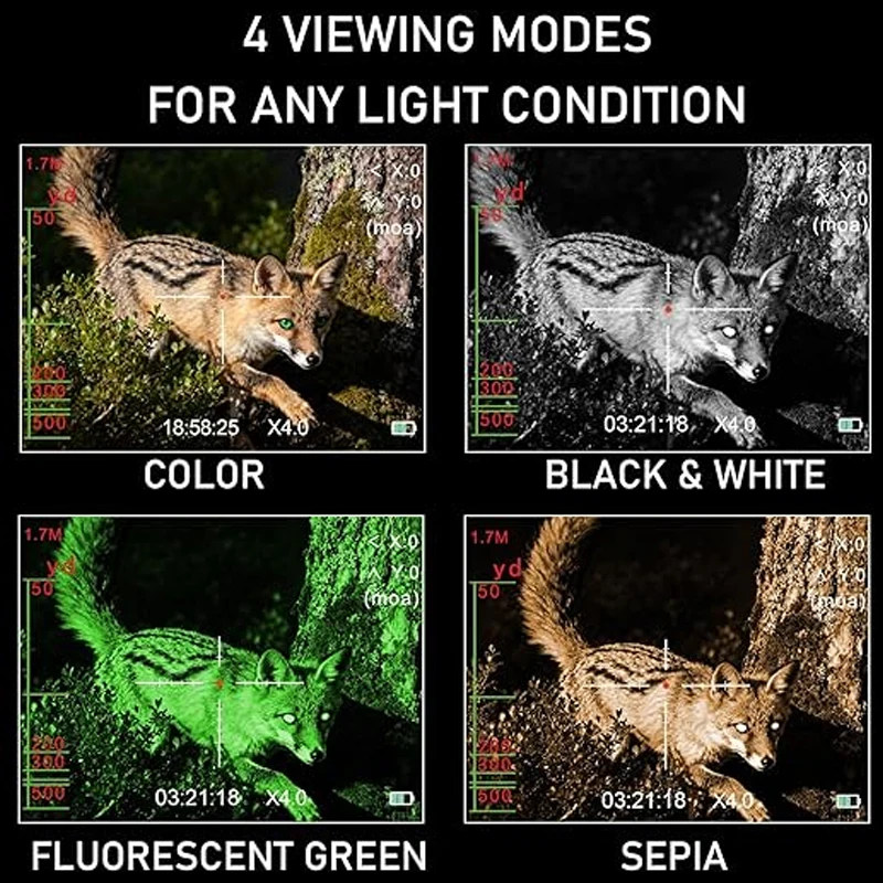 Digital Night Vision Scopes with 3.5X Optical Zoom, 1080P HD Video Recording, Waterproof Rifle Scopes for Hunting MS32