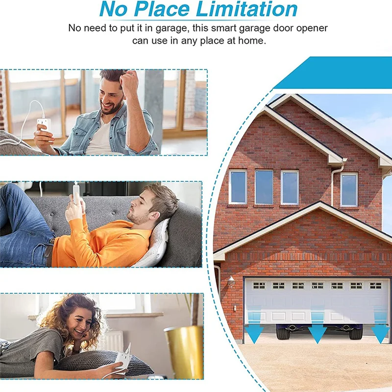 HFES Tuya WIFI สมาร์ท Universal โรงรถประตูเซ็นเซอร์ประตูโรงรถไร้สายประตู Controller สําหรับ Alexa Google EU PLUG