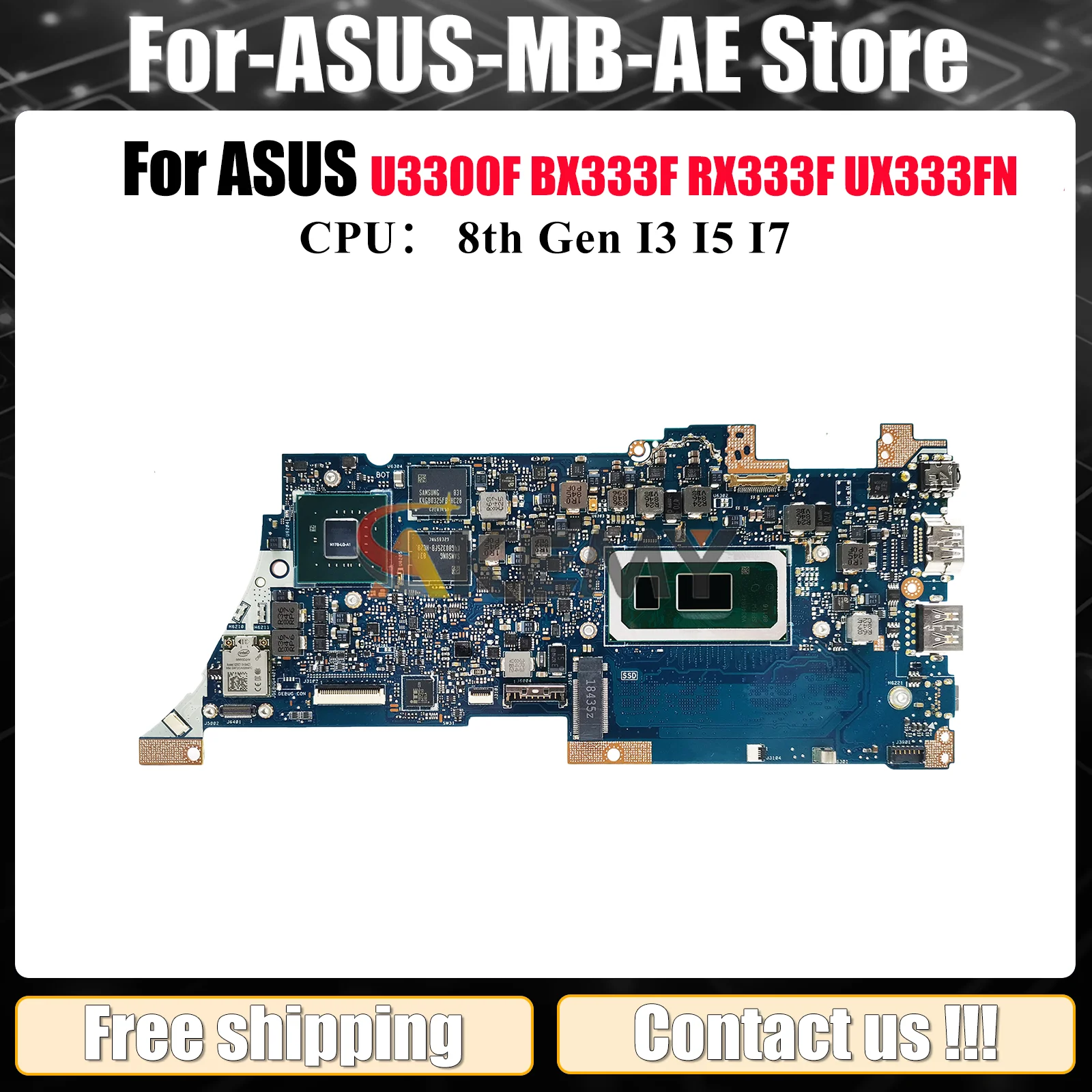 

UX333FN Материнская плата для ноутбука ASUS ZenBook RX333F U3300F BX333F UX333FN UX333F Материнская плата с процессором I3 I5 I7 100% тесты OK stk