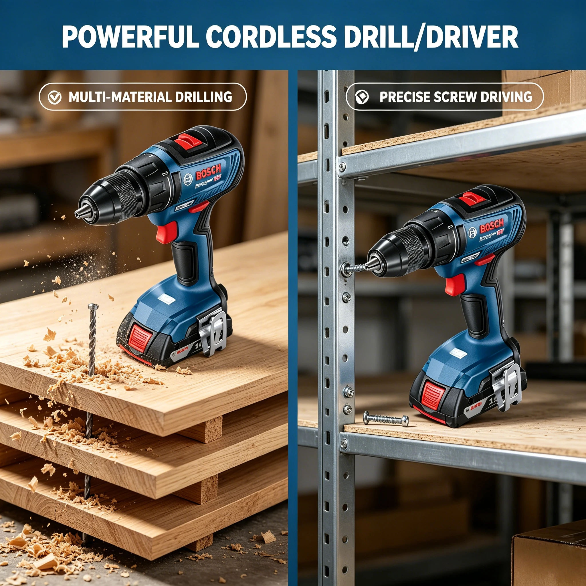 Professional BOSCH GSR 18V-50 Wireless Hand Drill Ergonomic Anti-slip Grip Built-in LED Small Space Repair Tool
