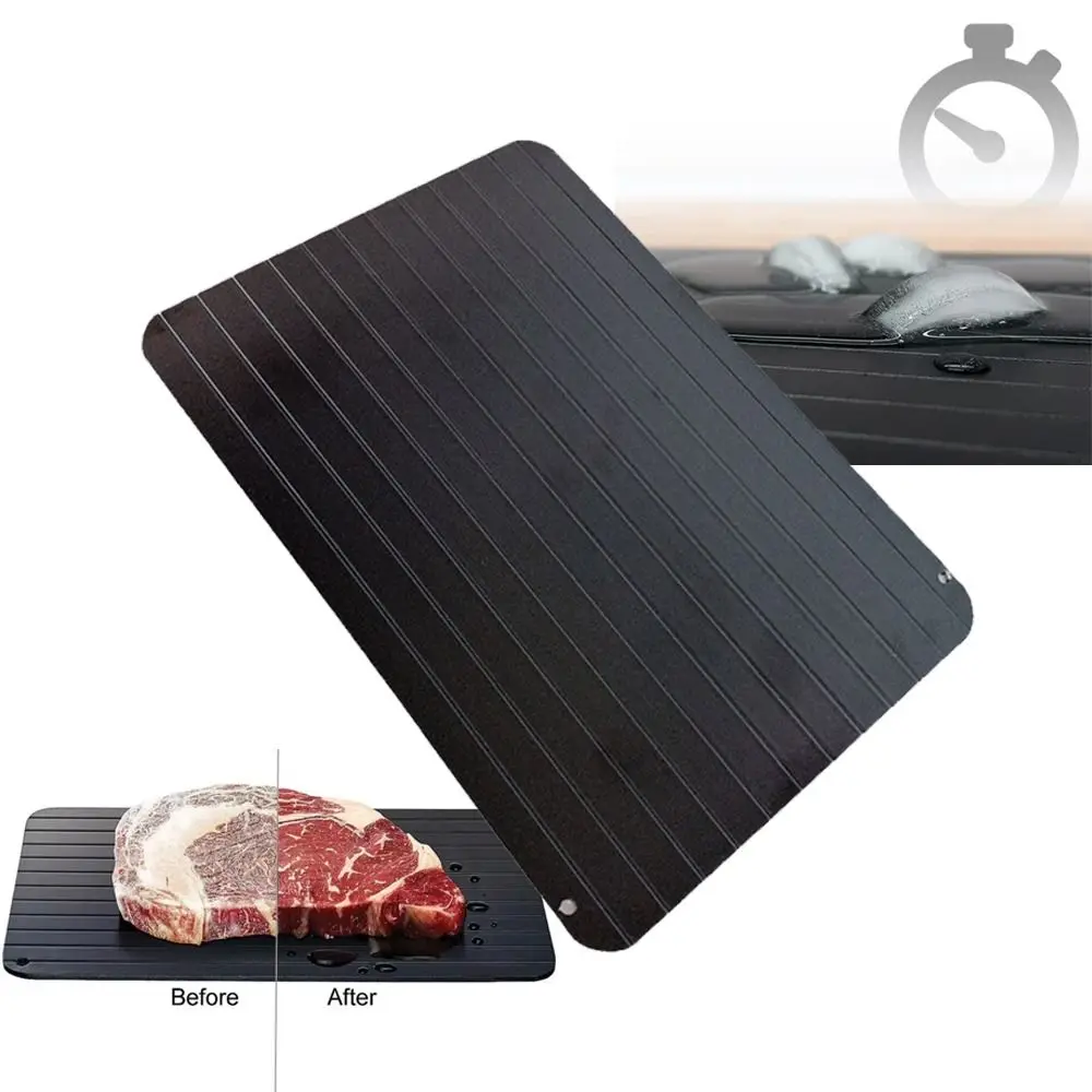 Time-Saving Thaw Frozen Food Fast Defrost Tray Aluminum Alloy 23*16.5cm Defrosting Board Quick Defrosting Plate Home Kitchen