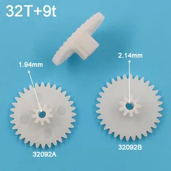 32092A 32092B 0.5M Plastic Spur Gear OD 17mm 32 Teeth + 9 Teeth 2mm Tight / Loose Fiting Children Scientific DIY Model Gears