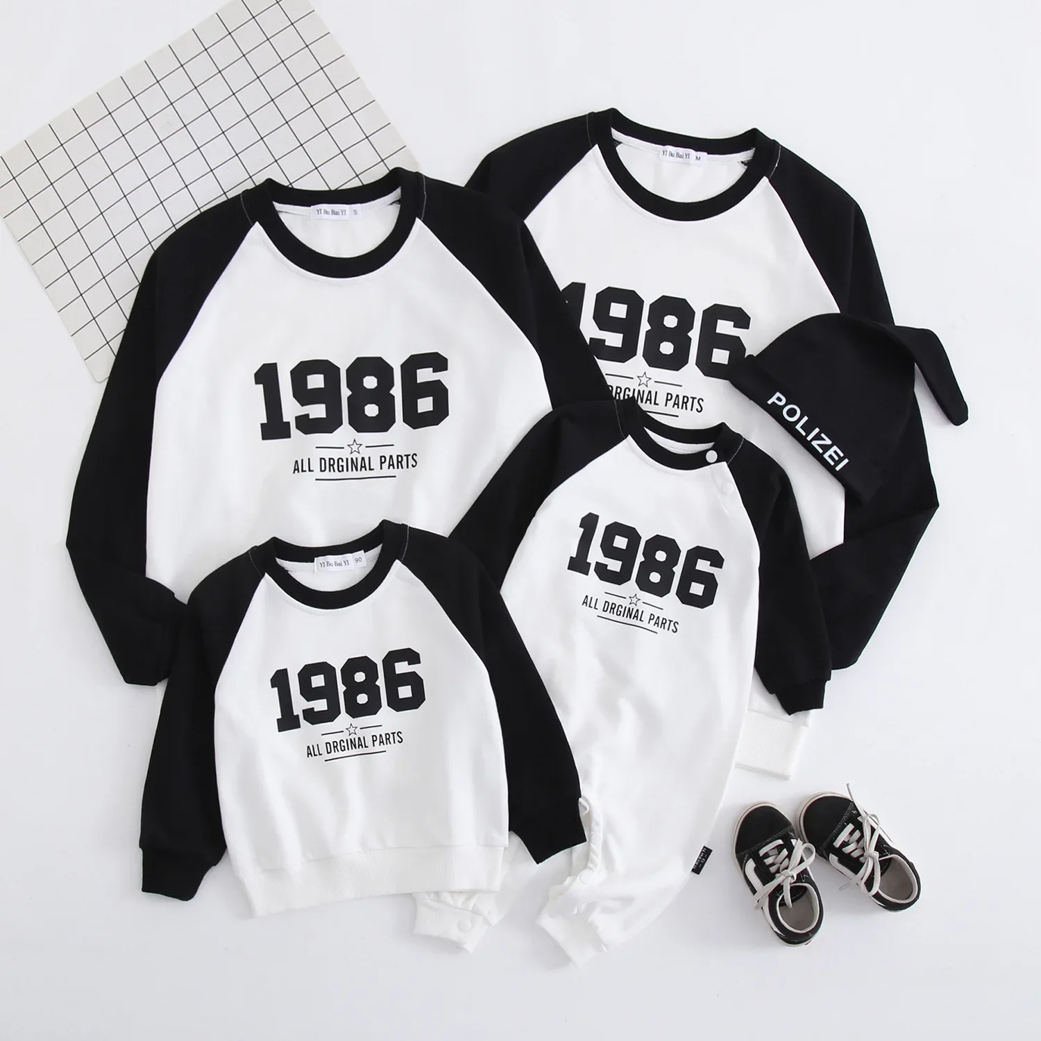 Dad Mom and Baby Sweatshirts for The Whole Family Autumn Winter Father Mother and Son Daughter Matching Clothes Infant Romper