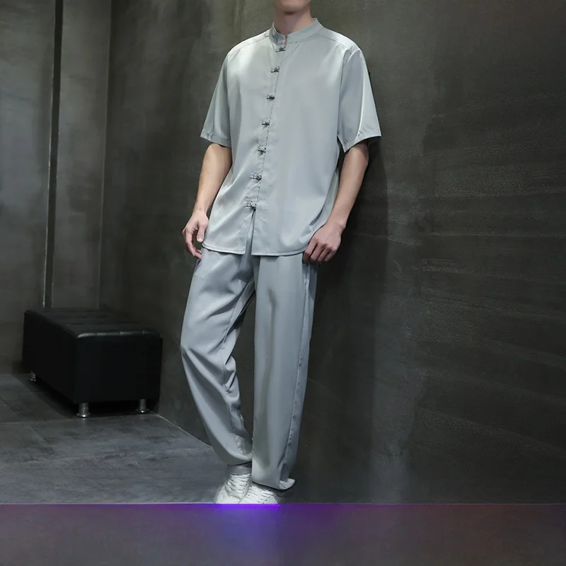 

Китайская традиционная хлопково-льняная рабочая одежда для чайной церемонии, даосская мантия для сохранения здоровья, модная городская, стандартный крой, короткая, размер S