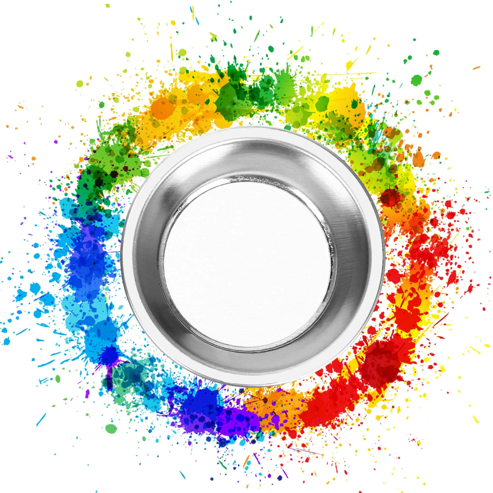 12Pcs Stainless Steel Color Paint Tray Model Toning Palette for Mixing Color, Oil, Water Based Painting 5cm