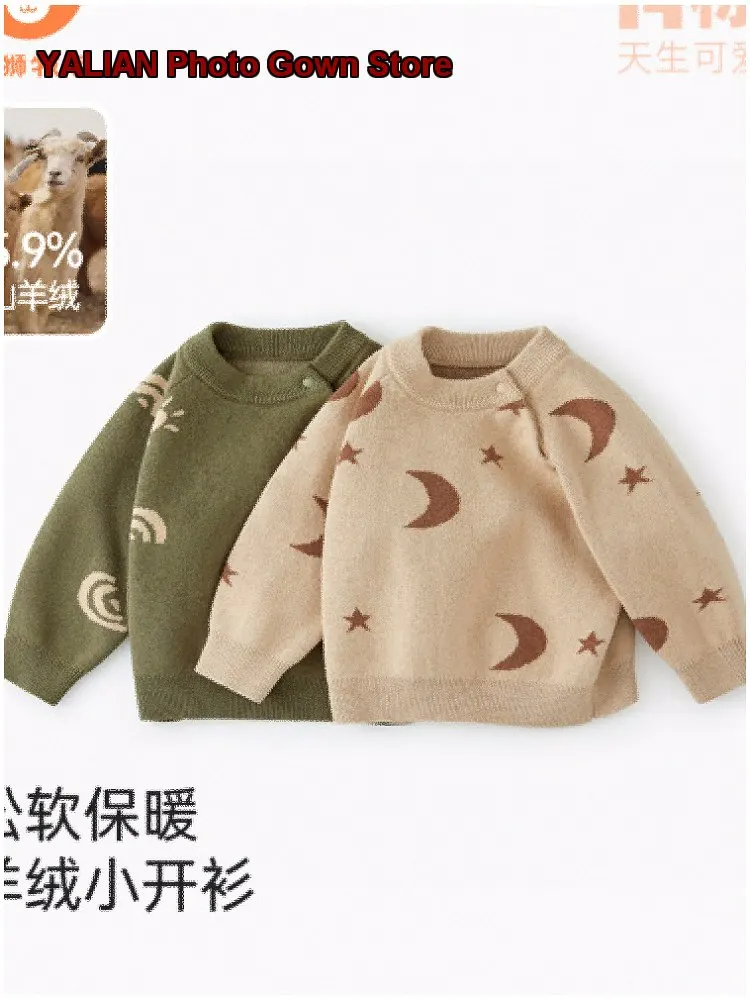 Baby Boy Girl Knit Top Infant Round Neck Long Sleeves Christmas Wear Spring Autumn