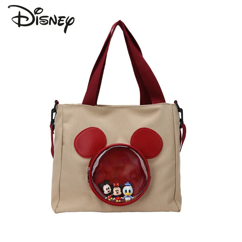 Disney Mickey Bolsa Moda Dos Desenhos Animados das Mulheres de Grande Capacidade Crossbody Bolsa Ombro Estudante Saco Armazenamento Computador Portátil