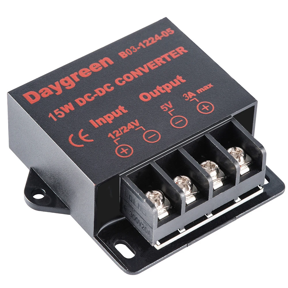 

12V 24V to 5V 3A Converter Voltage Regulator Step Down Power Converter with Overvoltage Protection Waterproof IP68
