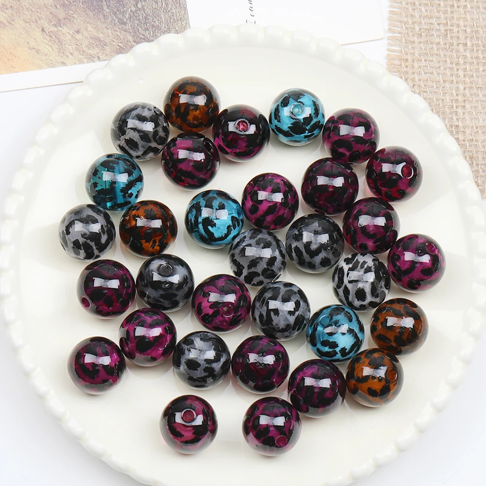 

Cordial Design 100Pcs 16*16MM DIY Beads/Acrylic Bead/Hand Made/Round Shape/Leopard Print Effect/Jewelry Accessories #17532