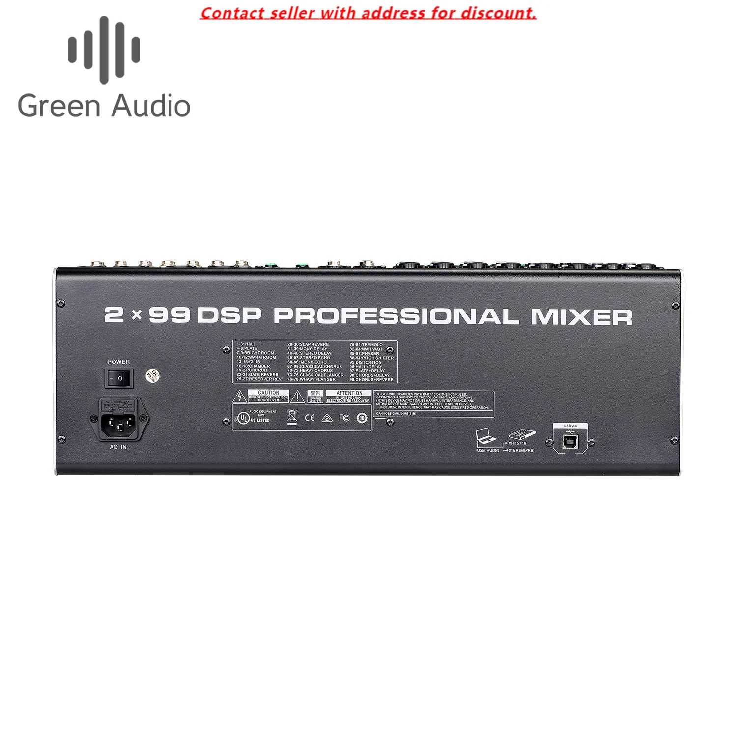 GAX-NX16 Professional Audio Mixer 16 Channel With 4 AUX MP3 Built-in 24BIT Double 99 Effect Dj Mixing Console