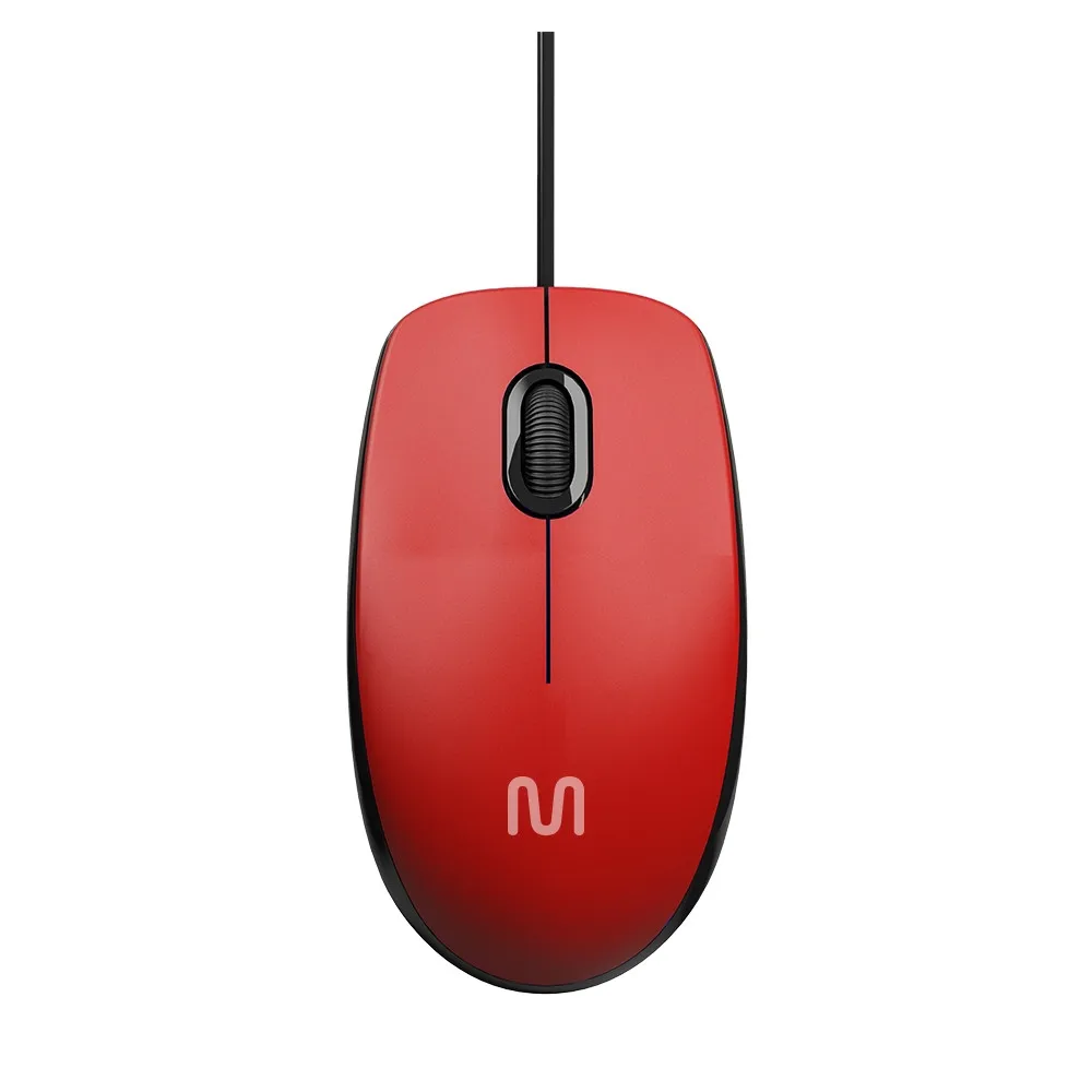 Mf400 Wired Mouse Click Silent USB Connection 1200dpi 180cm 3 Buttons Red Multi - MO390 Cable