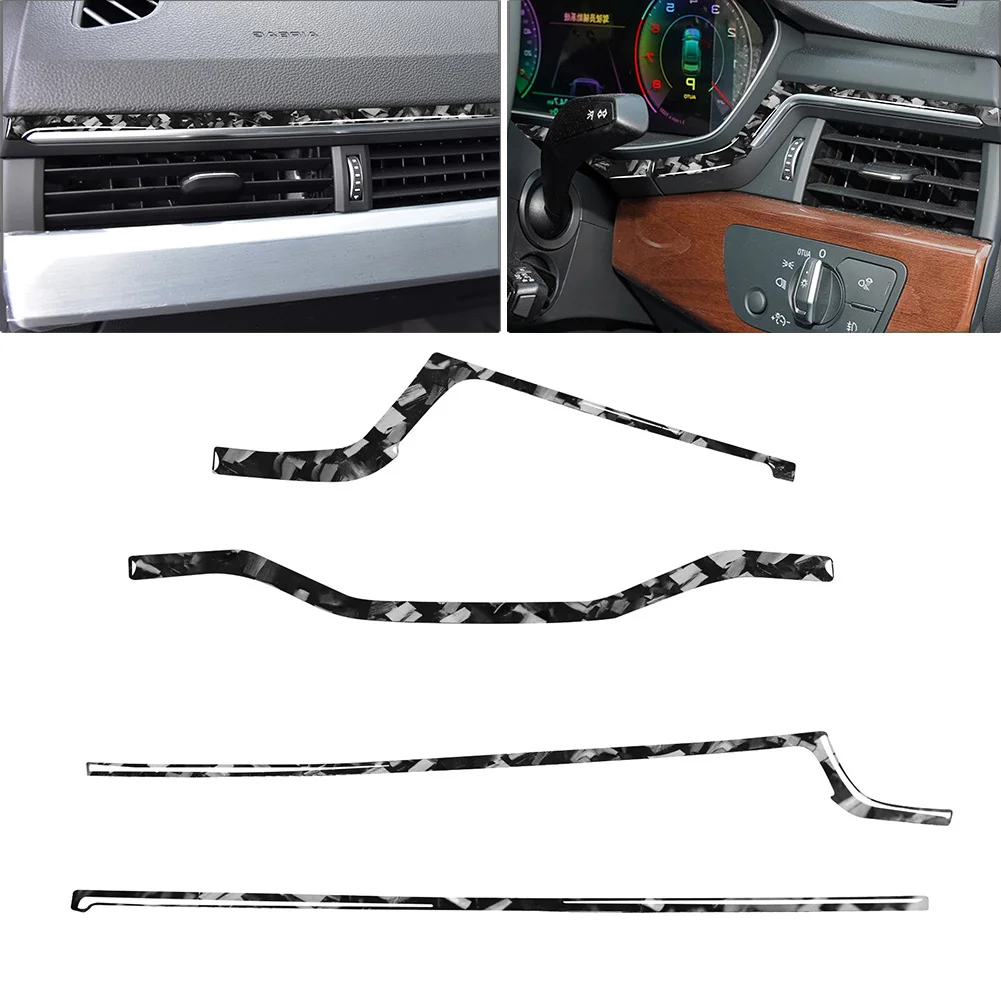 Dashboard GPS Trim Sticker Navigation Panel Strip Cover RHD For Audi S4 RS4 A4 B9 A5 2017-2019 ABS Epoxy Coat Soft Forged