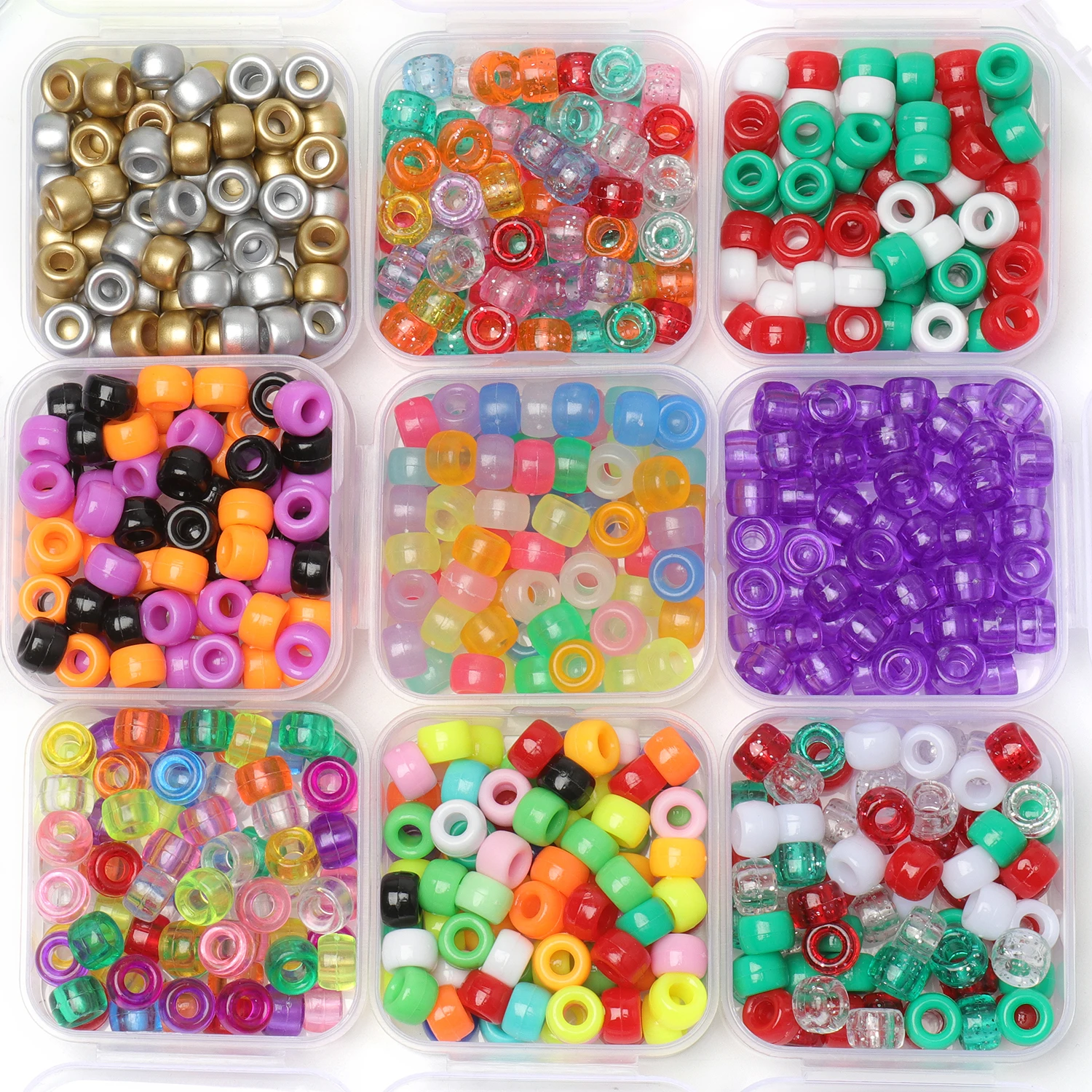 Colorful Pony Beads Acrylic Flat Round Spacer Beads Jewelry For Making DIY Bracelets Necklace Accessories Supplier Finding 80pcs