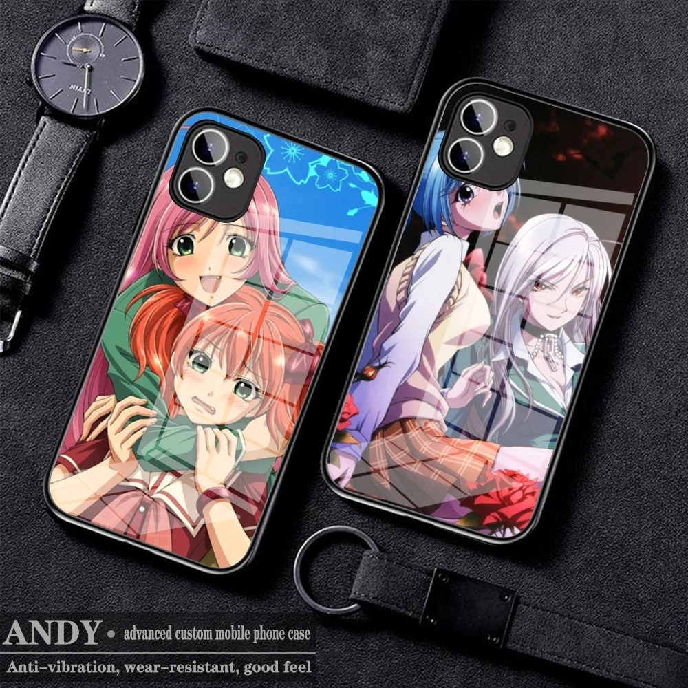 Anime Mizore Shirayuki Rosario Vampire Phone Case Tempered Glass For IPhone 16 14 15 12 Pro 14 Plus 13 12 Pro MAX iphone Covers