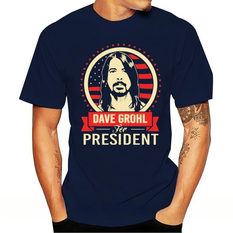 Clothing  Cool Casual pride t shirt men Unisex New Fashion tshirt  tops Dave Grohl For President Men T-Shirt  men t shirt