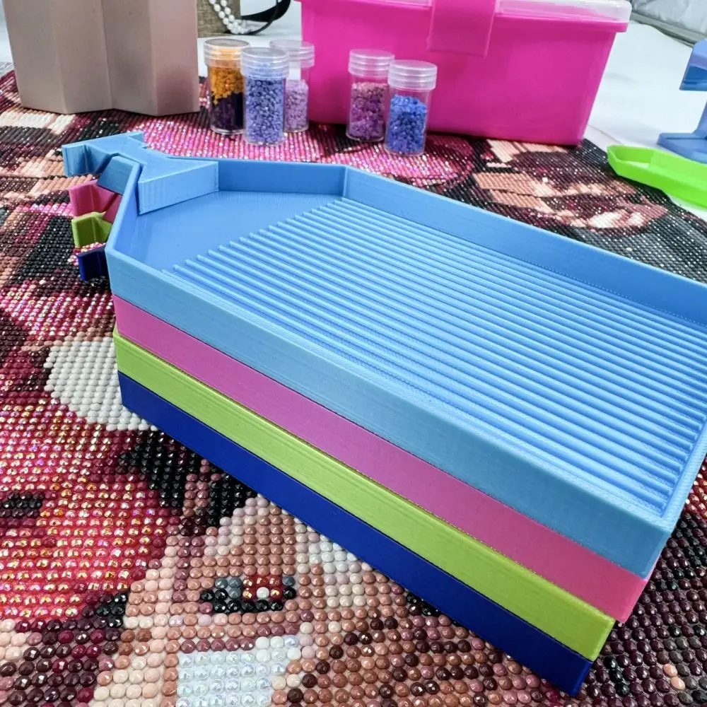 DIY Craft Large Diamond Painting Tray Embroidery Beading Plates Beads Sorting Storage Tray with Y Shape Pop-up Plug Plastic