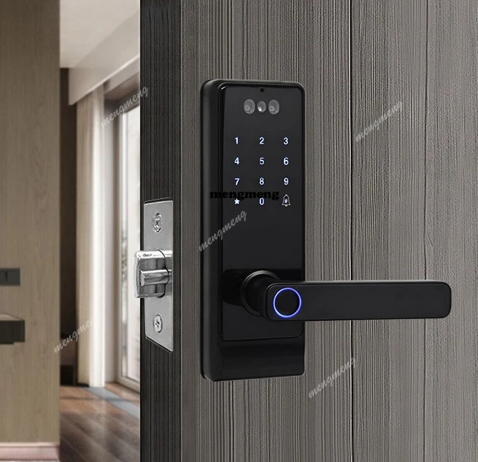 Indoor wooden door integrated lock Bedroom smart door Electronic fingerprint lock Graffiti silent C-level lock cylinder