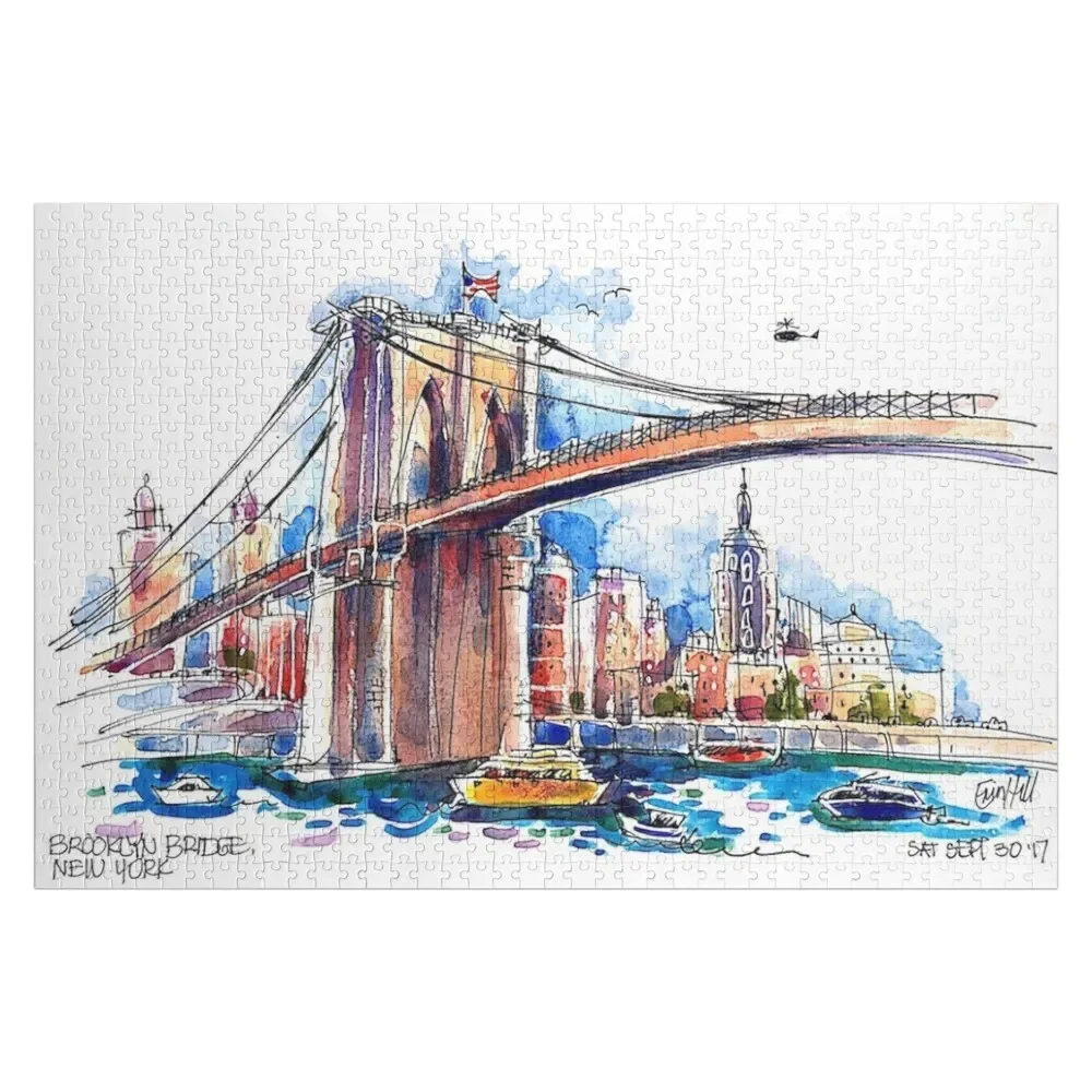 

Brooklyn Bridge New York Jigsaw Puzzle Personalised Name Game Children Wooden Boxes Wooden Jigsaws For Adults Puzzle