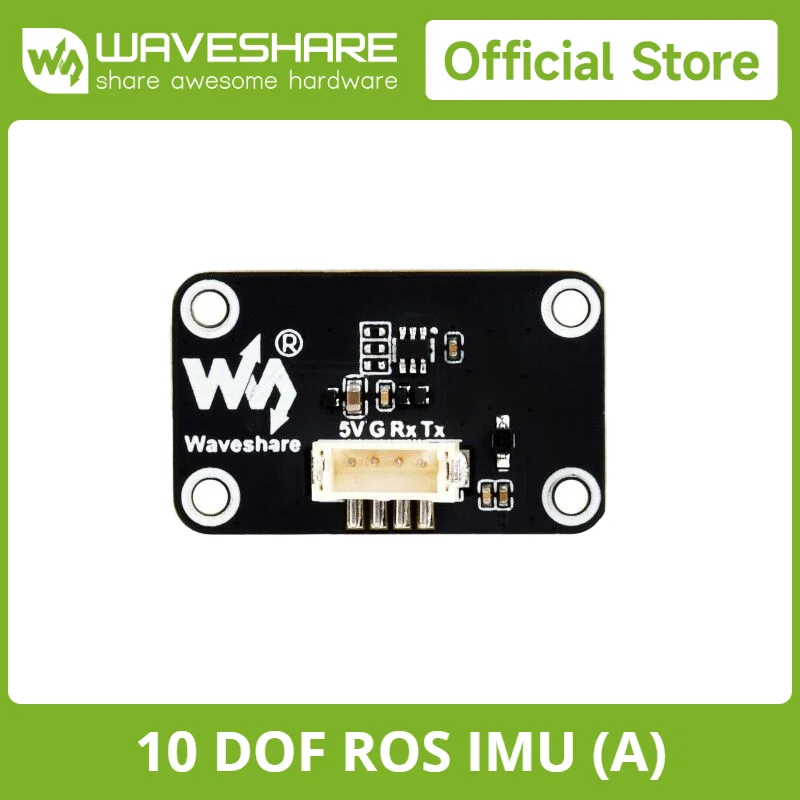 Waveshare 10-axis ROS IMU Sensor Integrated ARM 32-bit DSP Processor/BLE 5.3 Bluetooth/High-precision Accelerometer/Gyroscope