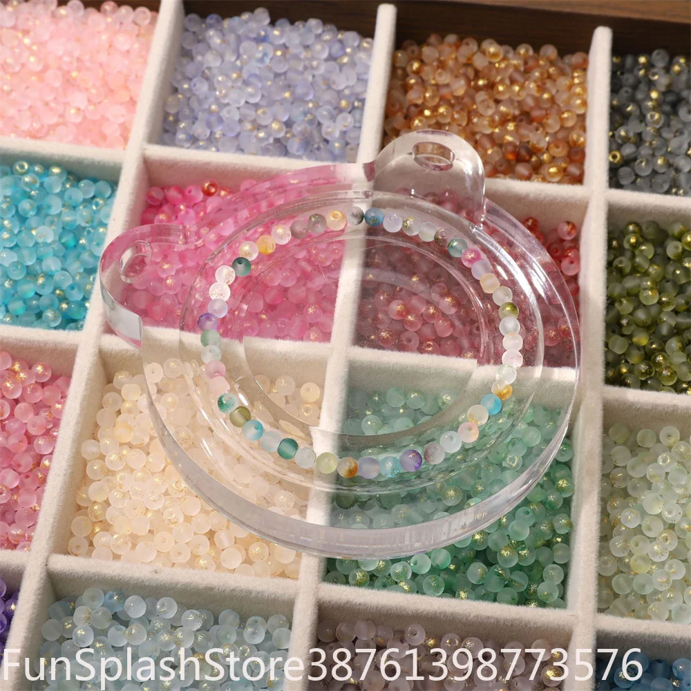 100/200/500Pcs 4mm Frosted Gold Splatter Glass Rice Beads Loose Spacer Beads DIY Jewelry Making Supplies For Bracelet Necklace Craft