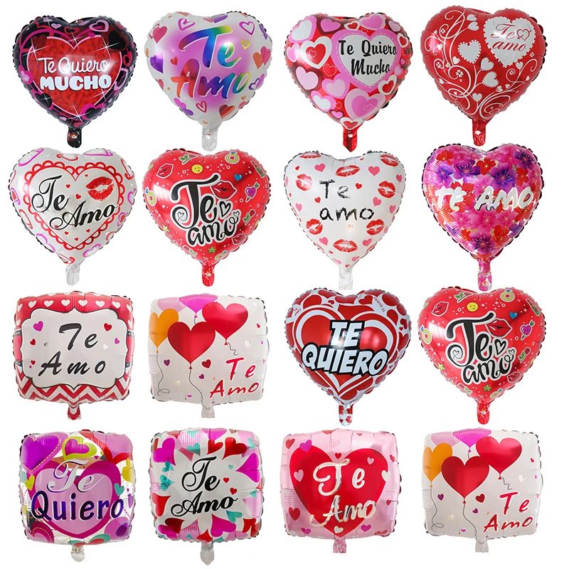 10pcs 18inch Spanish TE AMO Foil Helium Balloons Valentine's Day Gifts I Love You Air Globos Engagement Wedding Party Decoration