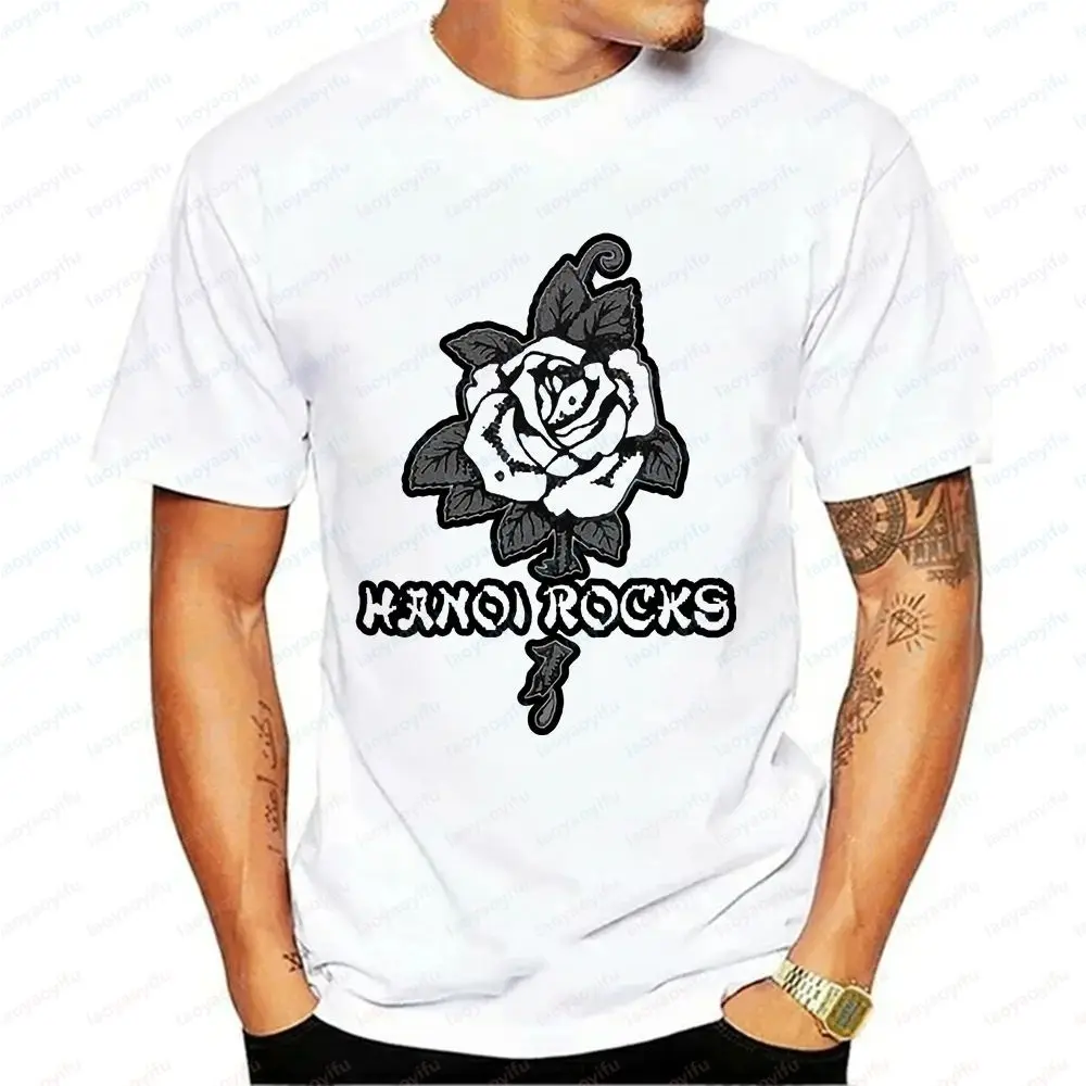 Hanoi Rocks - Summer Trendy Urban Short-Sleeved Shirt for Both Men and Women, Patterned, Large Size, Comfortable T-Shirt