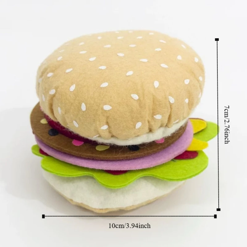 Gioco di ruolo Feltro Panno Hamburger Crea Pizza Simulazione Feltro Combinazione Cibo Hot Dog Feltro educativo Cibo Burger Set di alimenti