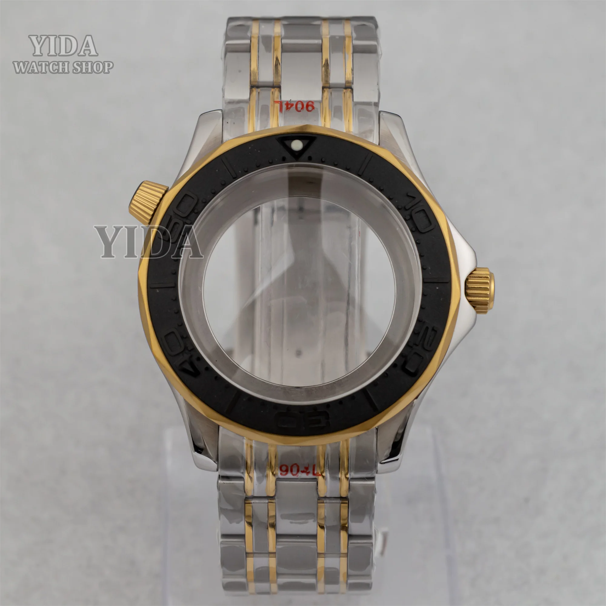 41MM Watch Case Band Sliver Gold Stainless Steel Strap for Seamaster 300 10ATM Waterproof fit NH35 NH36 Movement Accessories