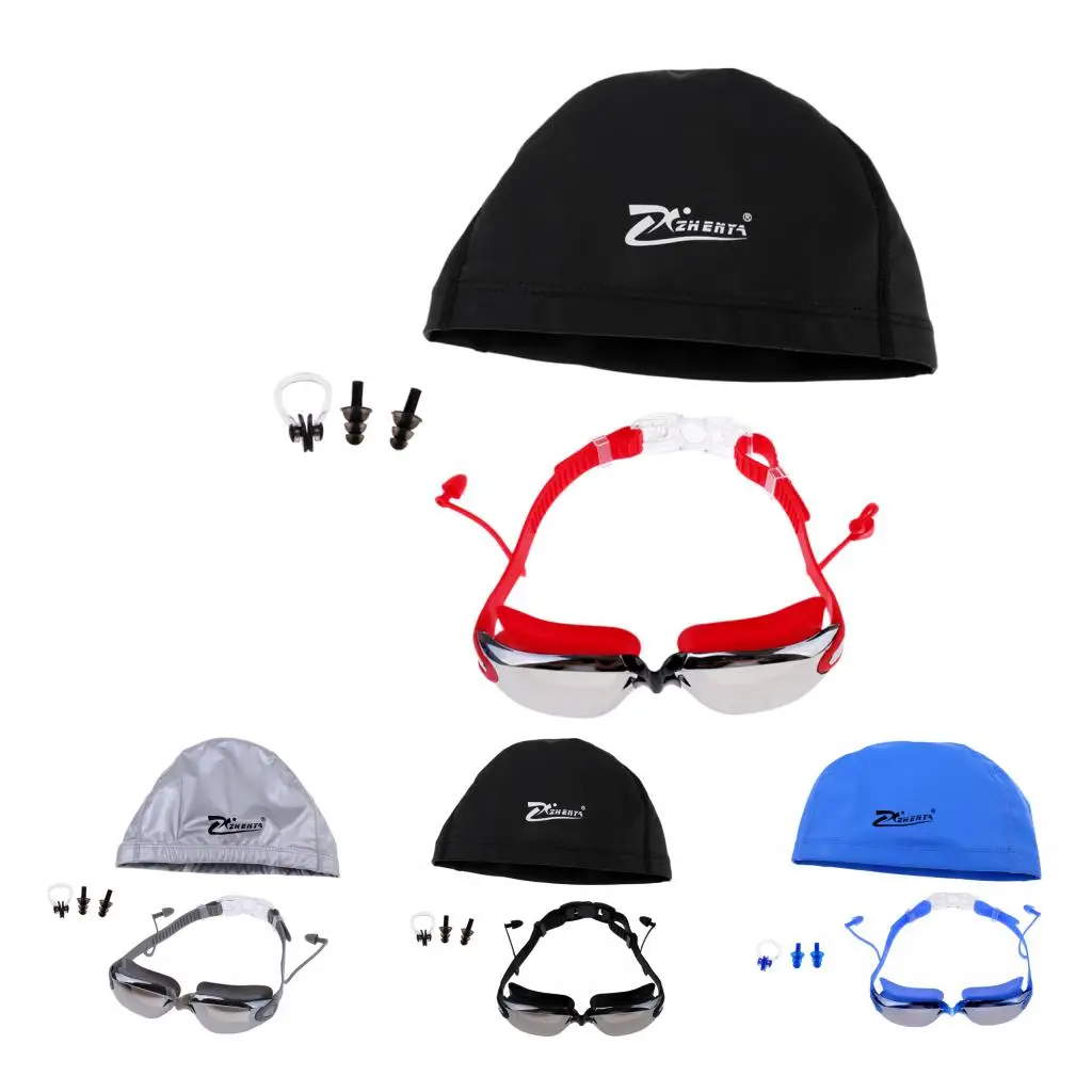 

Comfortable Adjustable Swimming Goggles + Case + Swim Nose Ear