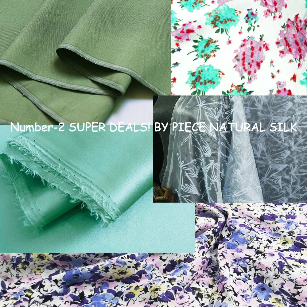 Number-2 SUPER DEALS! BY PIECE Natural Silk Fabrics Material DIY