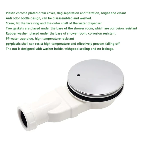 Imagen 2 del producto 652F perfiles bajos trampa drenaje ducha reemplazo bandeja baño trampa drenaje residuos Base ducha sifones