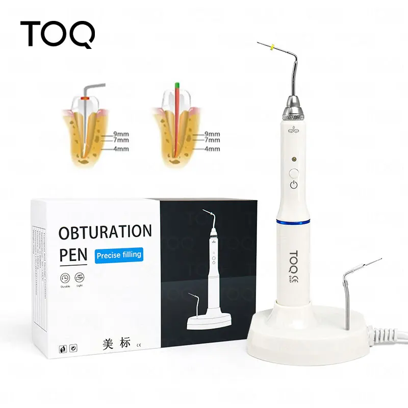 

TOQ Dental Cordless Gutta Percha Obturation Pen Система наполнения корневых каналов + 2 насадки 3-секундный нагрев Стоматологический резак Gutta-percha