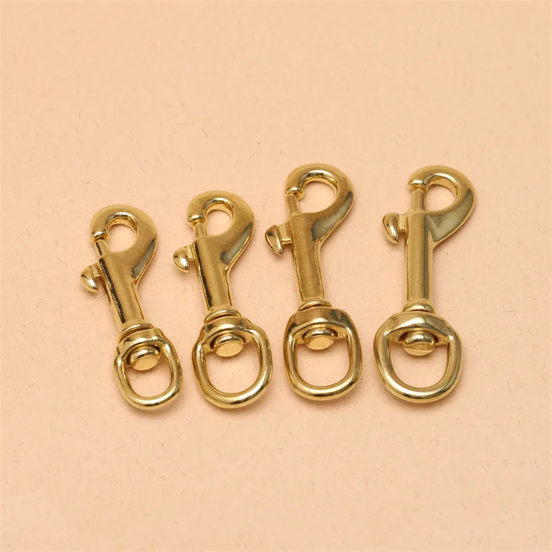 1pcs Solid Brass Swivel Bolt Snap Hook Swivel Eye Trigger Clasps for Leather Craft Bag Pet Dog Rope Leash Clips