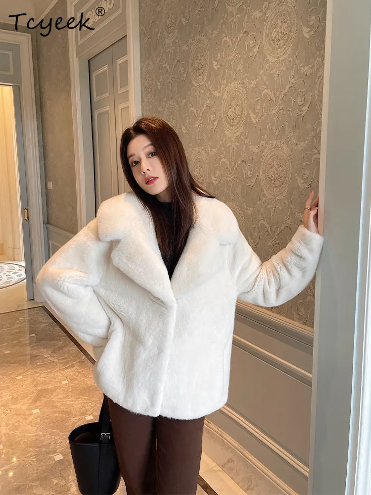 

Tcyeek Natural Mink Fur Coat Woman Clothes Winter Jacket Women Whole Mink Real Fur Coats Motocycle Fashion 2026 Шуба Женская