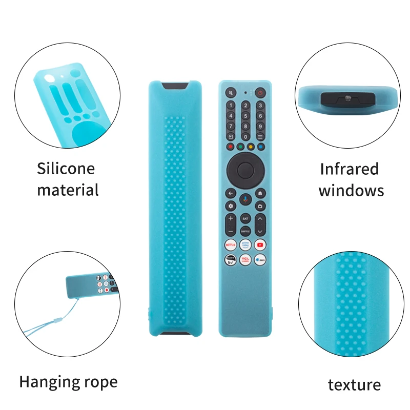 Per TCL RC833A Custodia per telecomando in silicone con cordino Copertura RC a prova di caduta Televisione antiscivolo RC Shell Smart TV Accessori