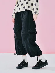 imakokoni high waisted work pants 2025 spring and autumn pure cotton diagonal design, loose straight leg cropped pants 244971