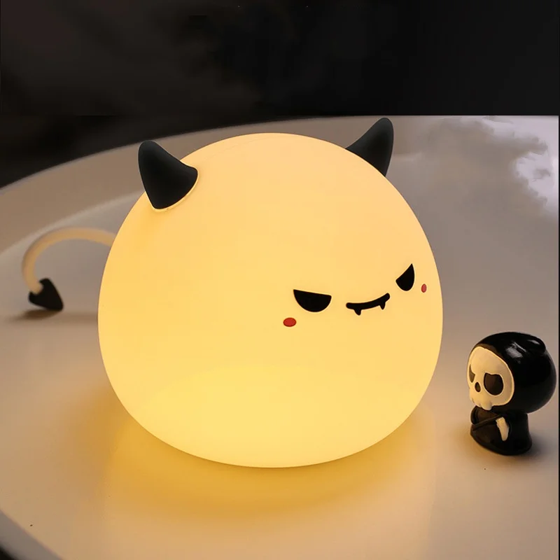 

Little Monster Halloween Funny Night Light Creative Gift Colorful Three-level Table Lamp Timed Sleep Bedroom Atmosphere Light