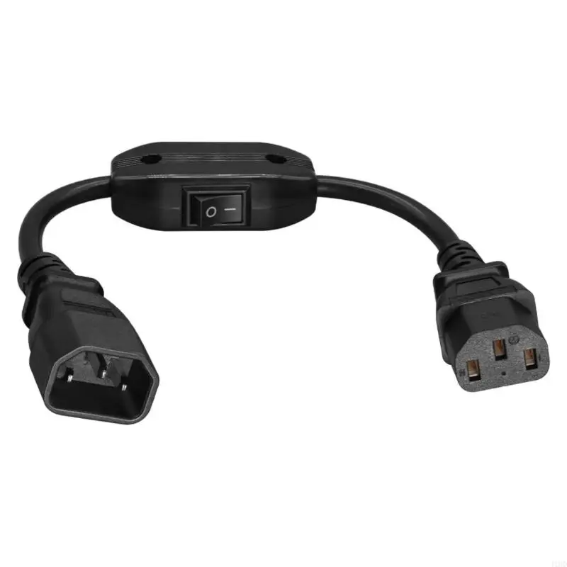 J1HD Flexible Lab Equipment Power Cord Practical C13 to C14 Power Cable with Switches for Home Office Multiple Devices Use