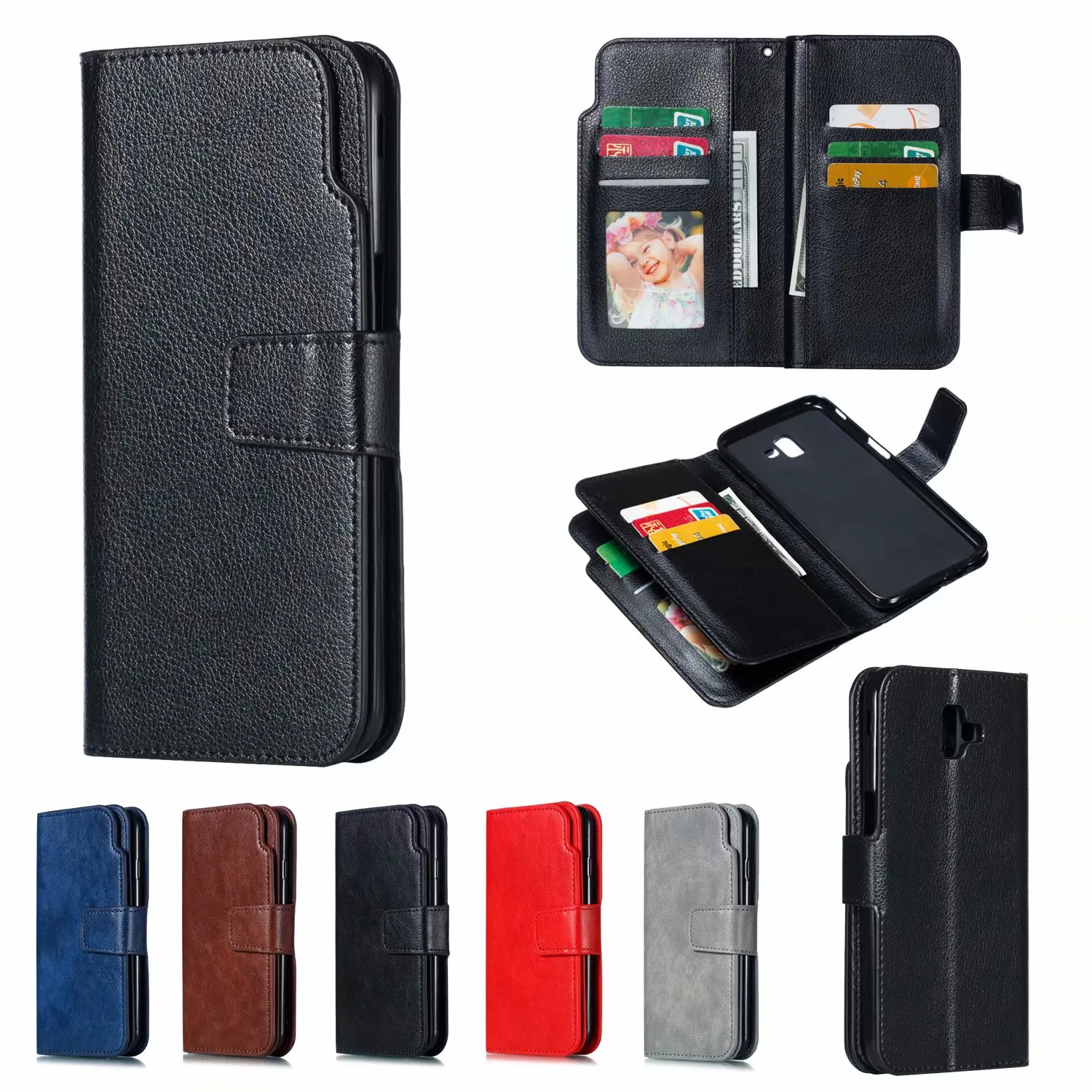 Luxury Leather Case For Samsung Galaxy A10 A41 A21S A40 A50 A51 A70 A71 A20E J3 J4 J5 J6 J7 J8 Flip Wallet Coque Business Funda