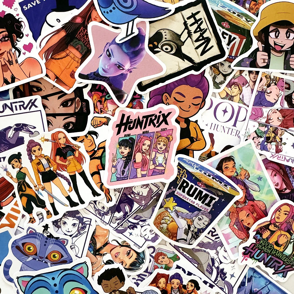 10/60 قطعة أنيمي K-Pop شيطان الصيادين ملصقات أنيمي شيطان الصيادين Derpy النمر ملصقات مقاومة للماء للديكور DIY بها بنفسك